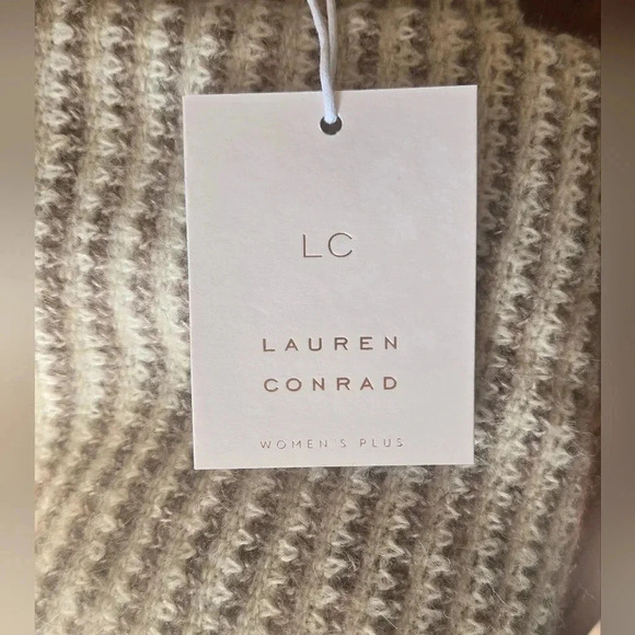 Lauren Conrad Women's Sweater Tan and Cream Size 1X nwt - Picture 9 of 9